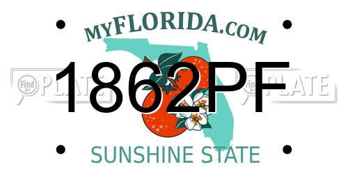 1862PF Florida License Plate
