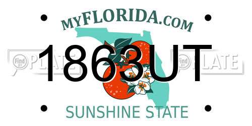 1863UT Florida License Plate