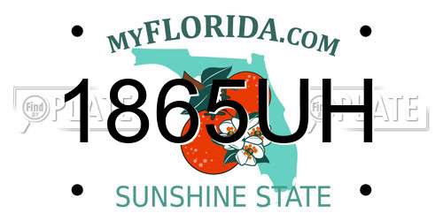 1865UH Florida License Plate