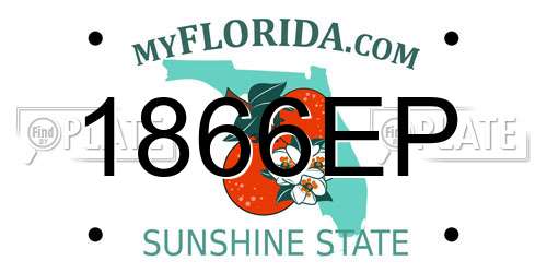 1866EP Florida License Plate
