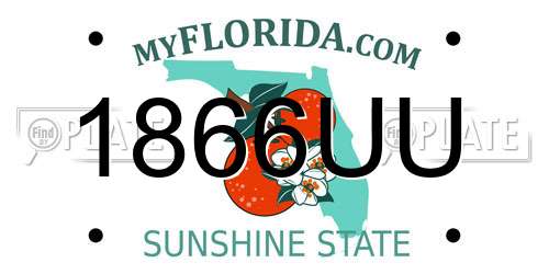 1866UU Florida License Plate