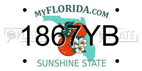 1867YB Florida License Plate