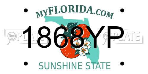 1868YP Florida License Plate