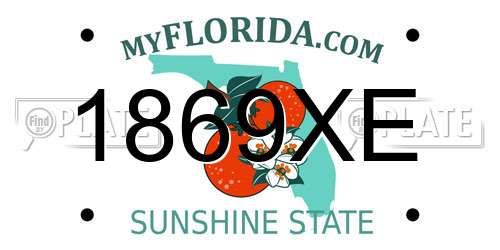 1869XE Florida License Plate
