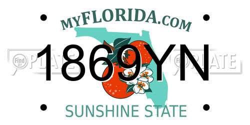 1869YN Florida License Plate