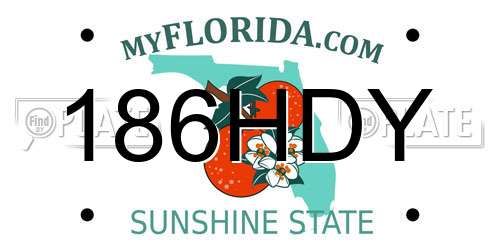186HDY Florida License Plate
