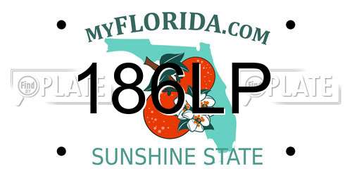 186LP Florida License Plate