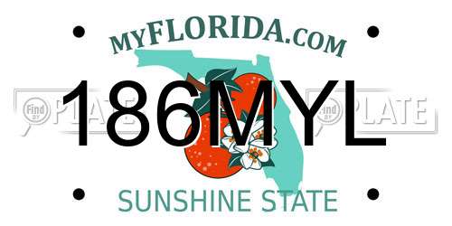 186MYL Florida License Plate