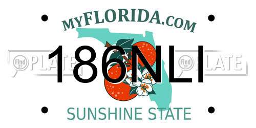 186NLI Florida License Plate