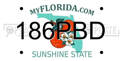 186PBD Florida License Plate