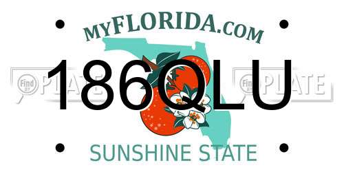 186QLU Florida License Plate