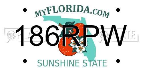 186RPW Florida License Plate