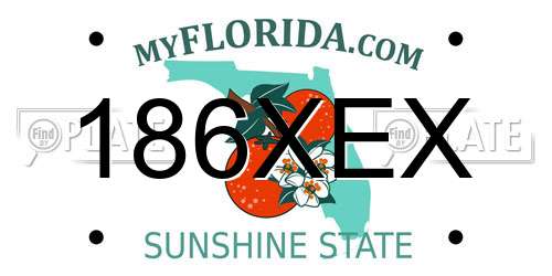 186XEX Florida License Plate