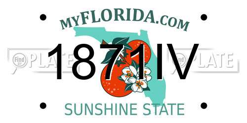 1871IV Florida License Plate