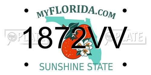 1872VV Florida License Plate