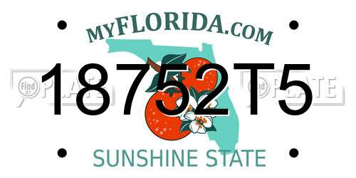 18752T5 Florida License Plate
