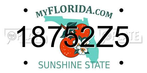 18752Z5 Florida License Plate