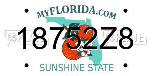 18752Z8 Florida License Plate