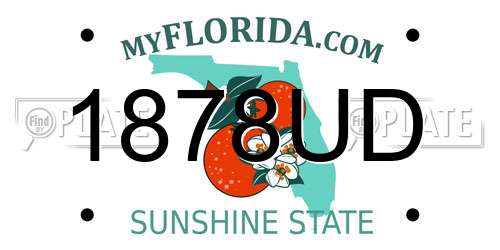 1878UD Florida License Plate