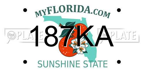 187KA Florida License Plate