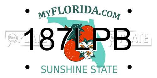 187LPB Florida License Plate