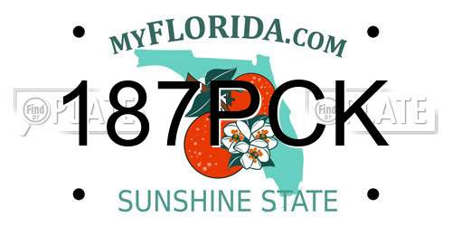 187PCK Florida License Plate