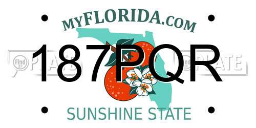 187PQR Florida License Plate