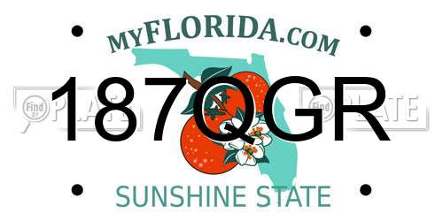 187QGR Florida License Plate