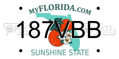 187VBB Florida License Plate