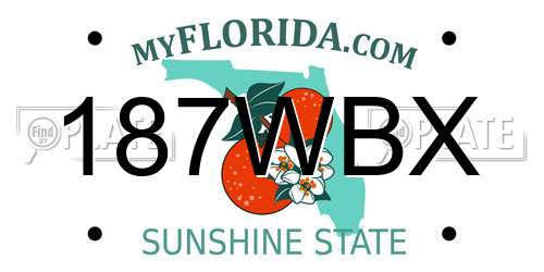 187WBX Florida License Plate