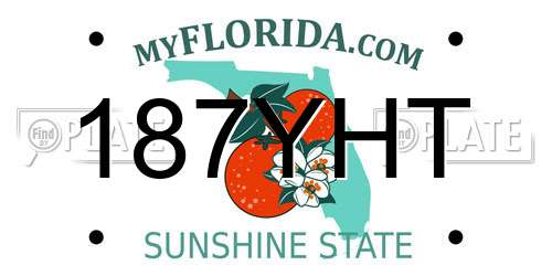 187YHT Florida License Plate