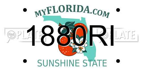 1880RI Florida License Plate