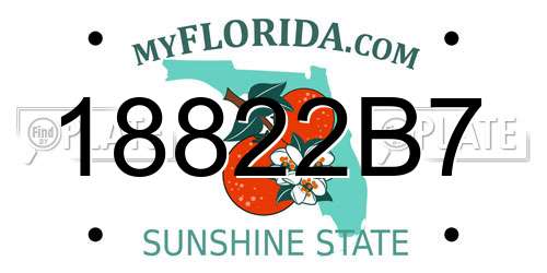 18822B7 Florida License Plate