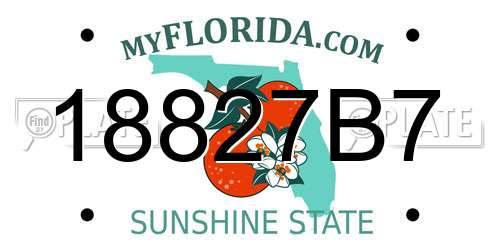 18827B7 Florida License Plate