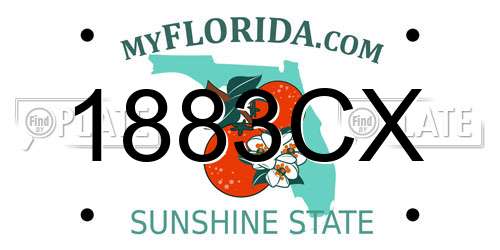 1883CX Florida License Plate
