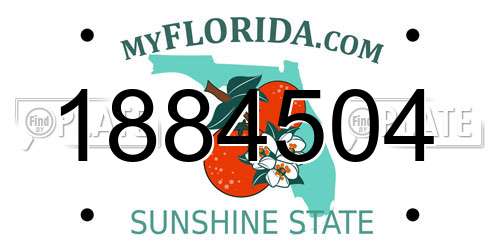 1884504 Florida License Plate
