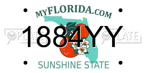 1884YY Florida License Plate