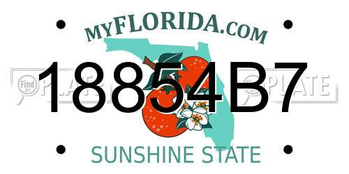 18854B7 Florida License Plate