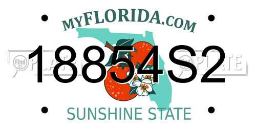 18854S2 Florida License Plate