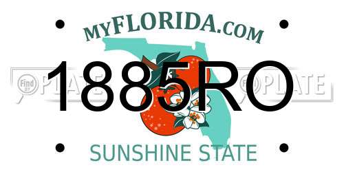 1885RO Florida License Plate