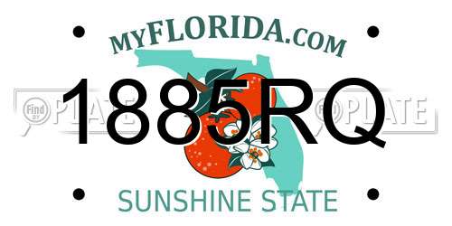 1885RQ Florida License Plate