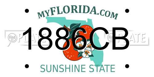 1886CB Florida License Plate