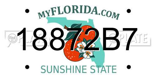 18872B7 Florida License Plate