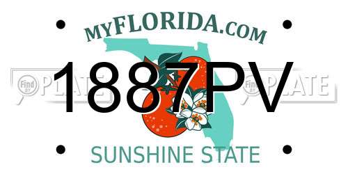 1887PV Florida License Plate