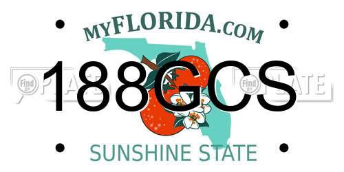 188GCS Florida License Plate