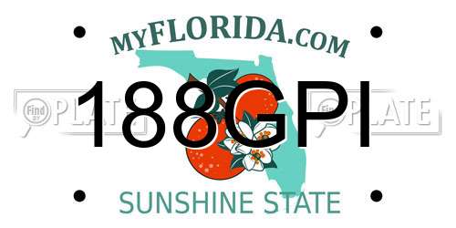 188GPI Florida License Plate