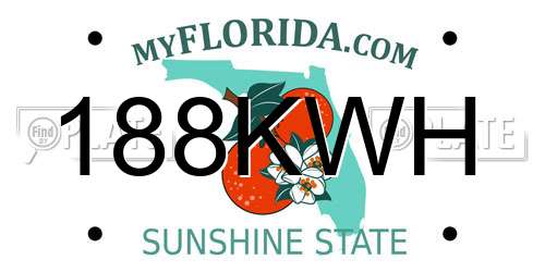 188KWH Florida License Plate