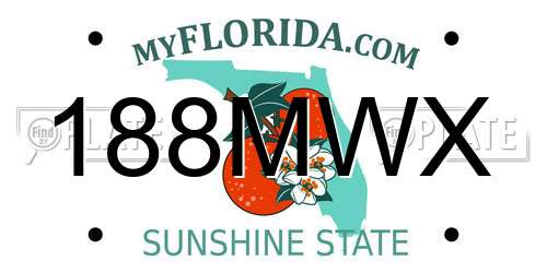 188MWX Florida License Plate