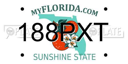 188PXT Florida License Plate