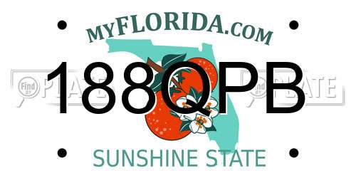 188QPB Florida License Plate